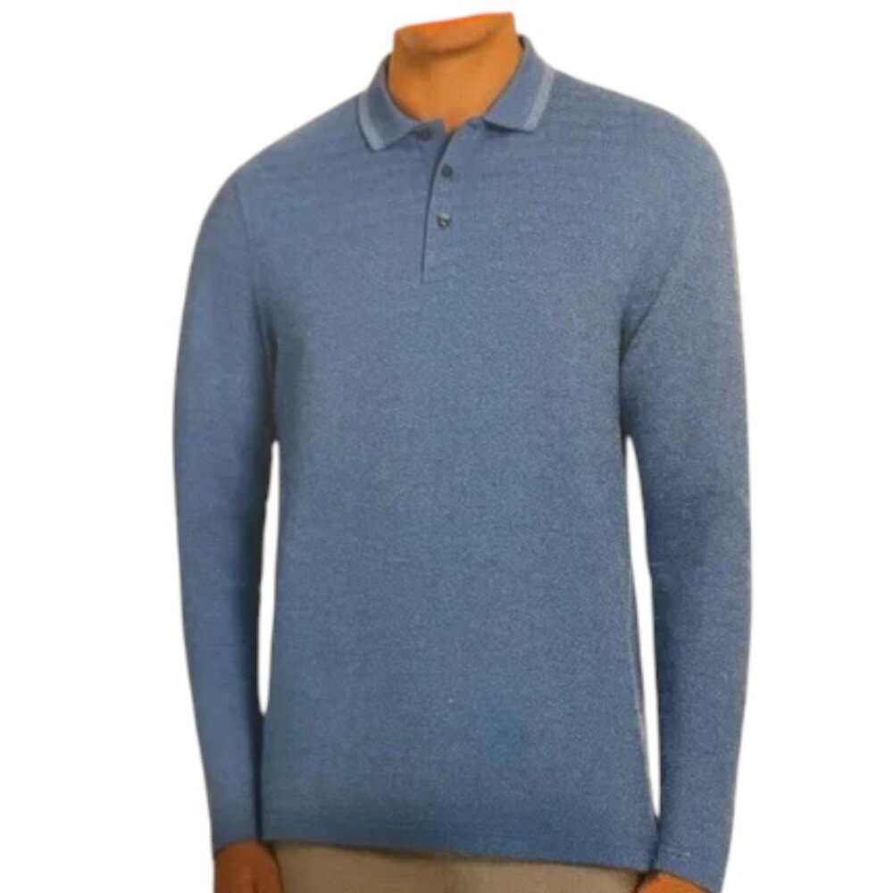 NEW Ted Baker Long Sleeve Polo Shirt | Blue